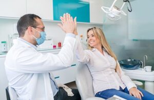 A woman and her dentist